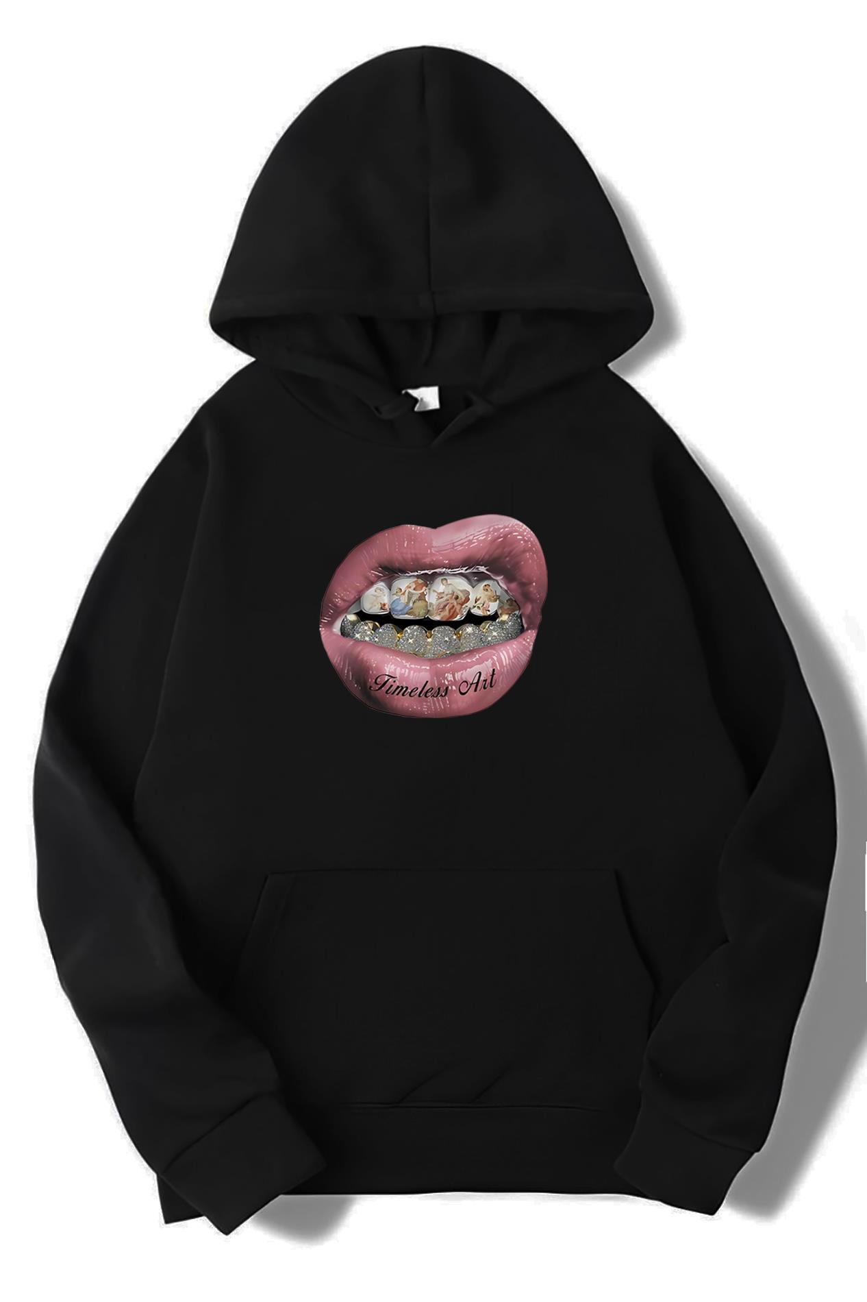 BRZ Collection Unisex Oversize Timeless Art Hoodie Siyah