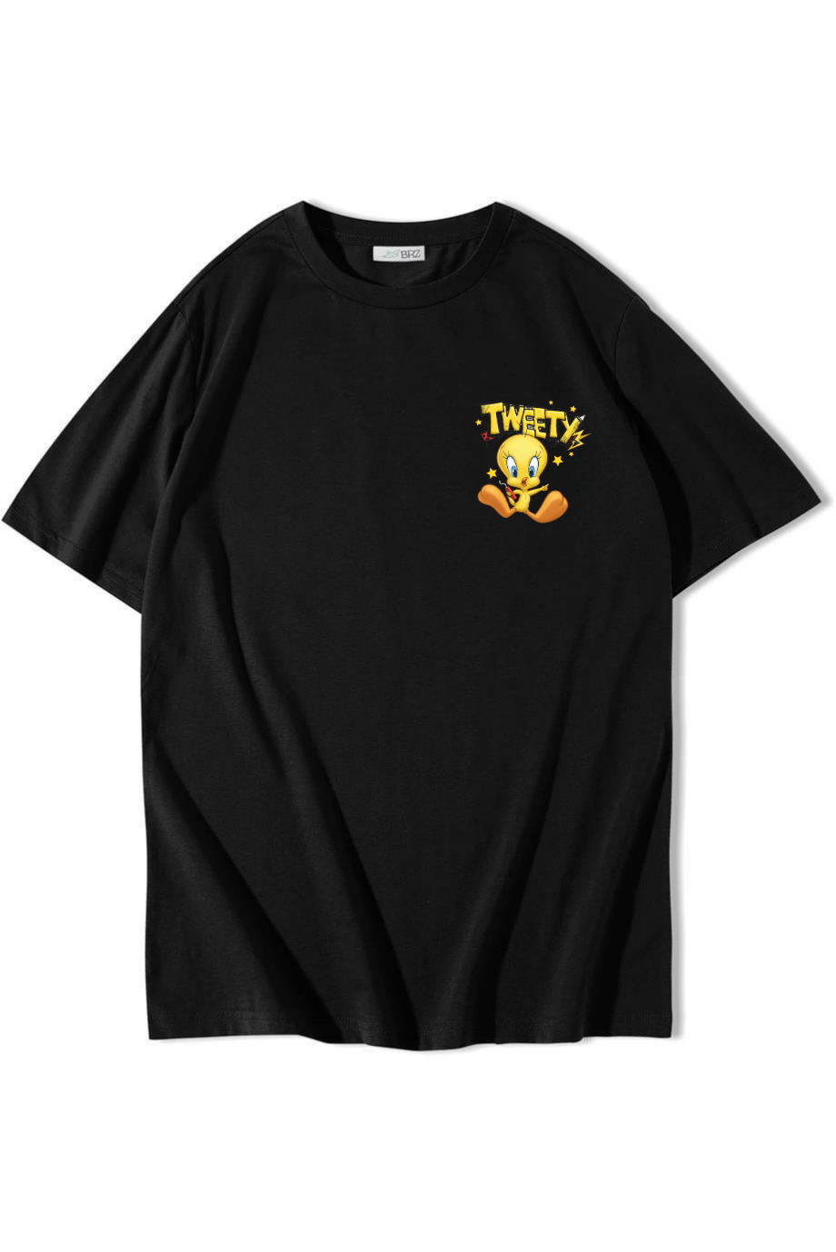 BRZ Collection Unisex Oversize Tweety T-shirt Siyah