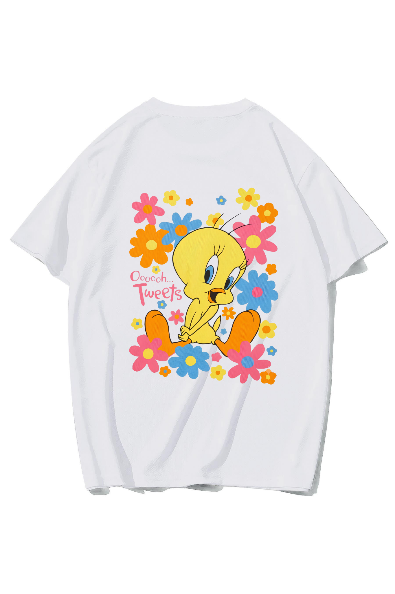 BRZ Collection Unisex Oversize Tweety T-shirt (BEYAZ)