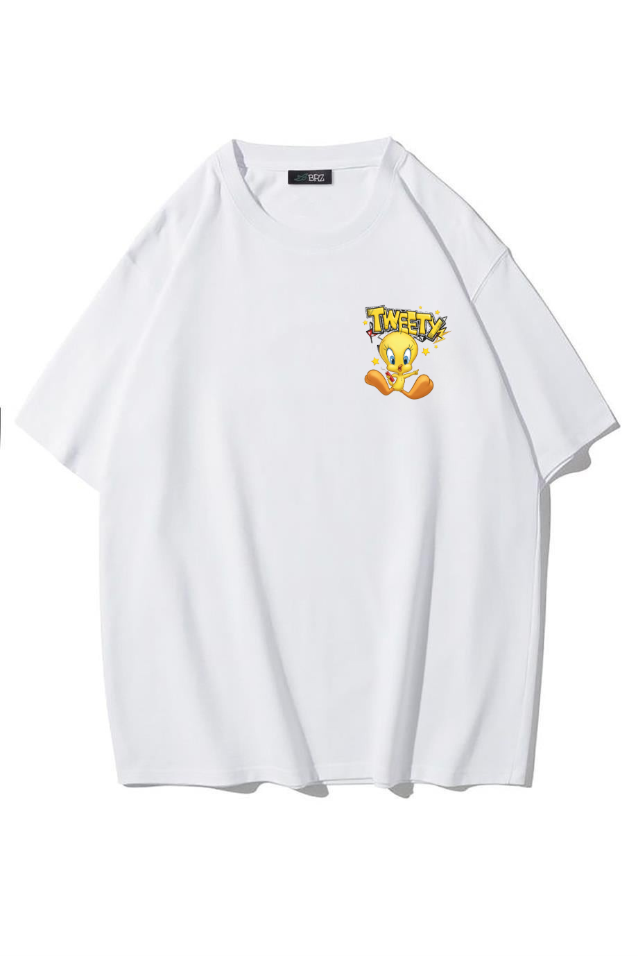 BRZ Collection Unisex Oversize Tweety T-shirt (BEYAZ)