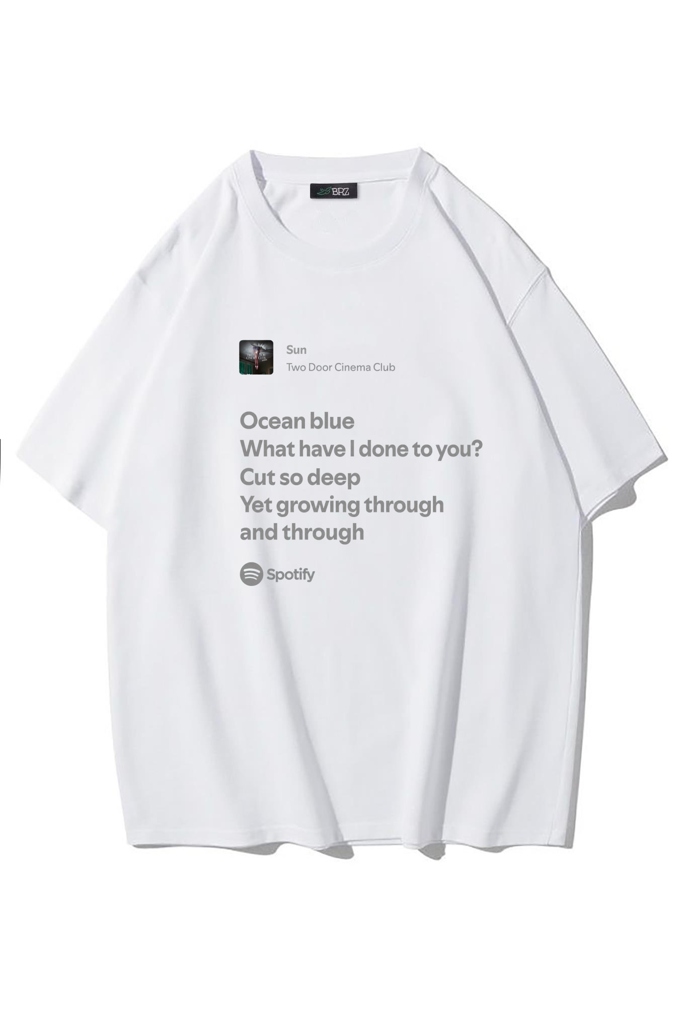 BRZ Collection Unisex Oversize Two Door Cinema Club - Sun T-shirt (BEYAZ)