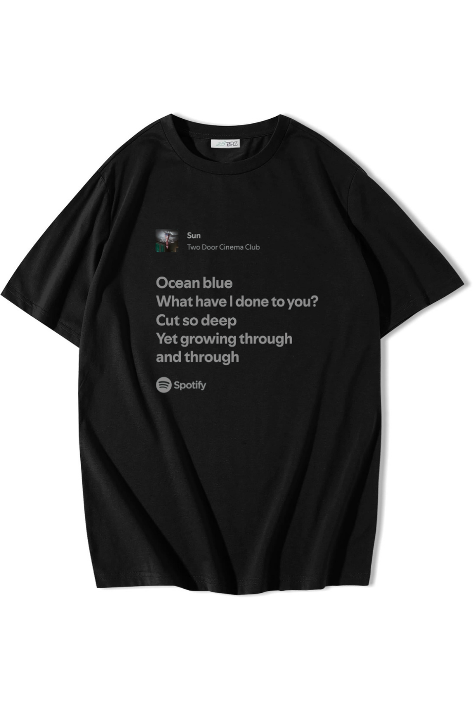 BRZ Collection Unisex Oversize Two Door Cinema Club - Sun T-shirt Siyah