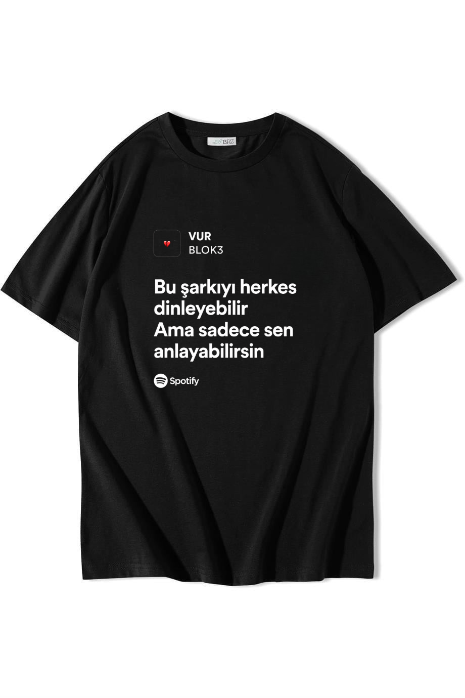 BRZ Collection Unisex Oversize Vur - BLOK3 T-shirt Siyah