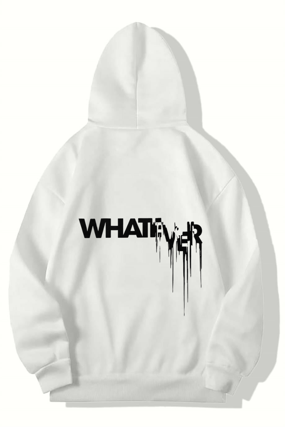 BRZ Collection Unisex Oversize Whatever Hoodie BEYAZ