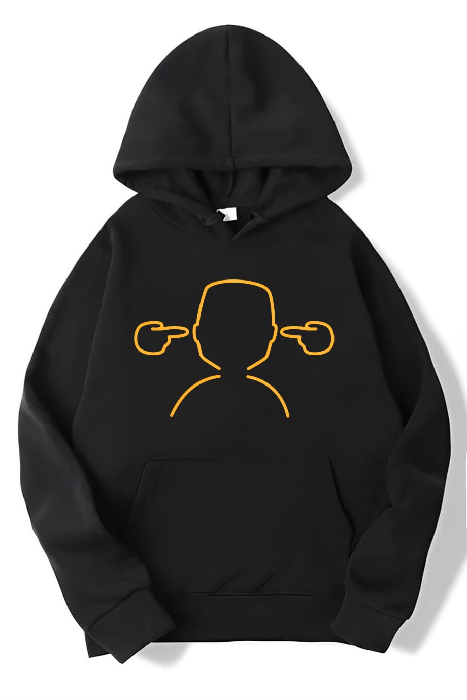 BRZ Collection Unisex Oversize When Your Words Mean Nothing, I Go, ''La, la, la'' Hoodie Siyah