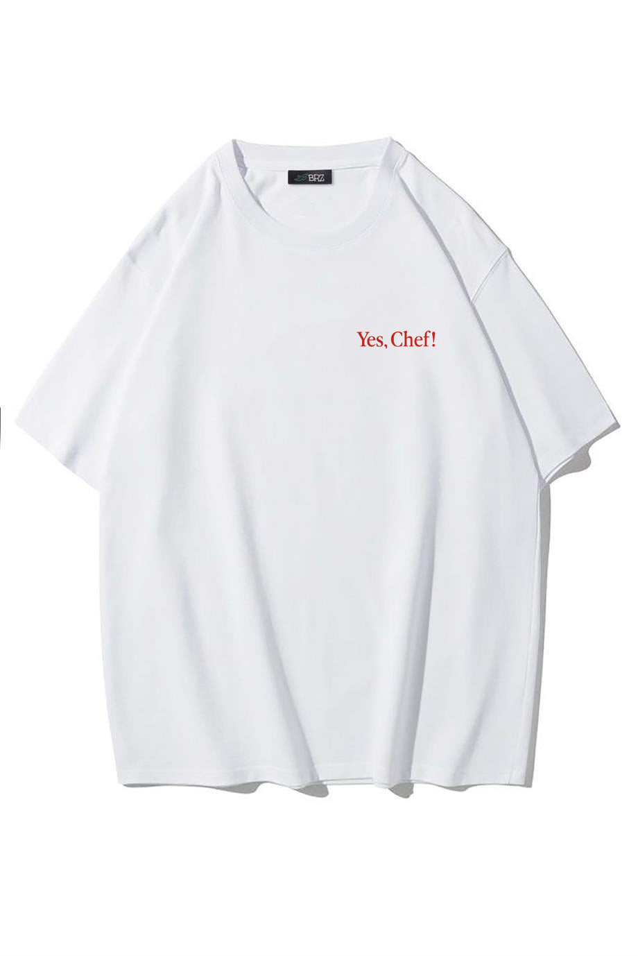 BRZ Collection Unisex Oversize Yes Chef T-shirt BEYAZ