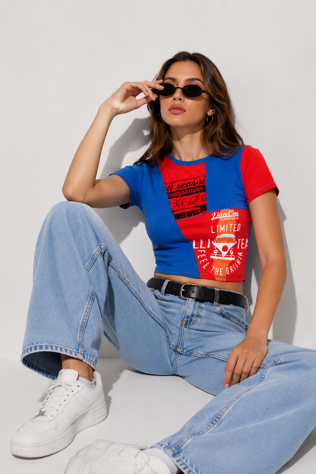 BRZ Collection Van One Classic Cars Crop Kadın T-shirt