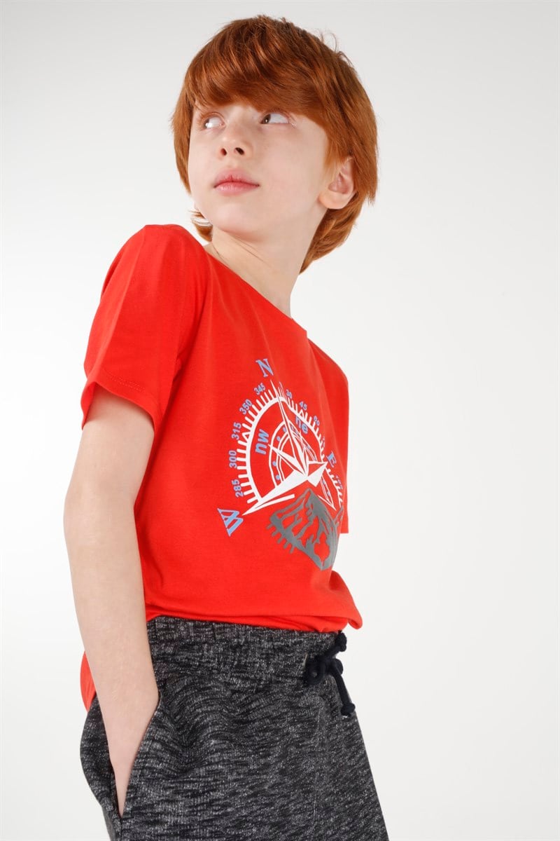 BRZ Kids Baskılı Erkek Çocuk Kısa Kollu T-shirt