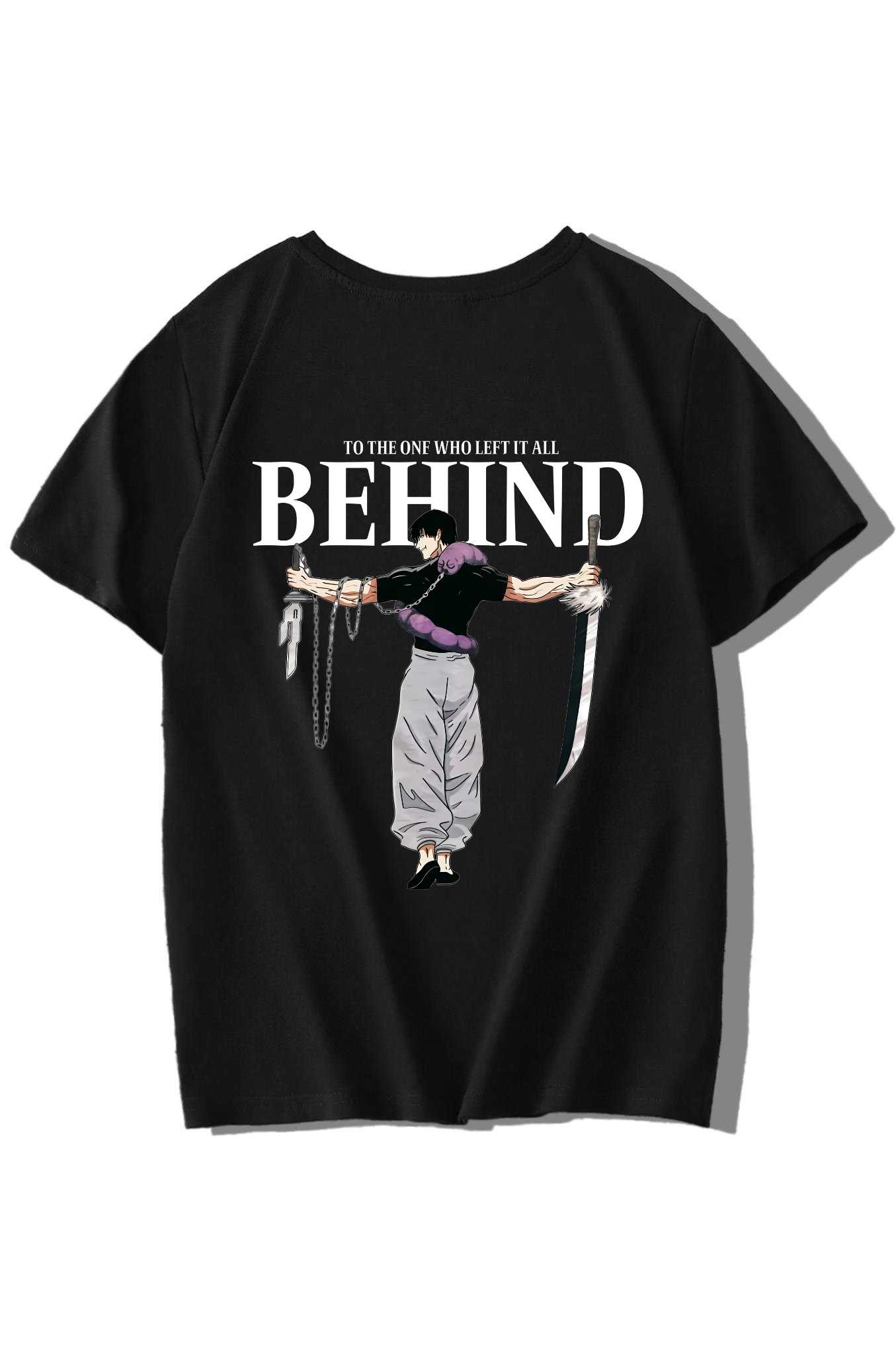 BRZ Kids Unisex Çocuk Behind Anime T-shirt (Siyah)