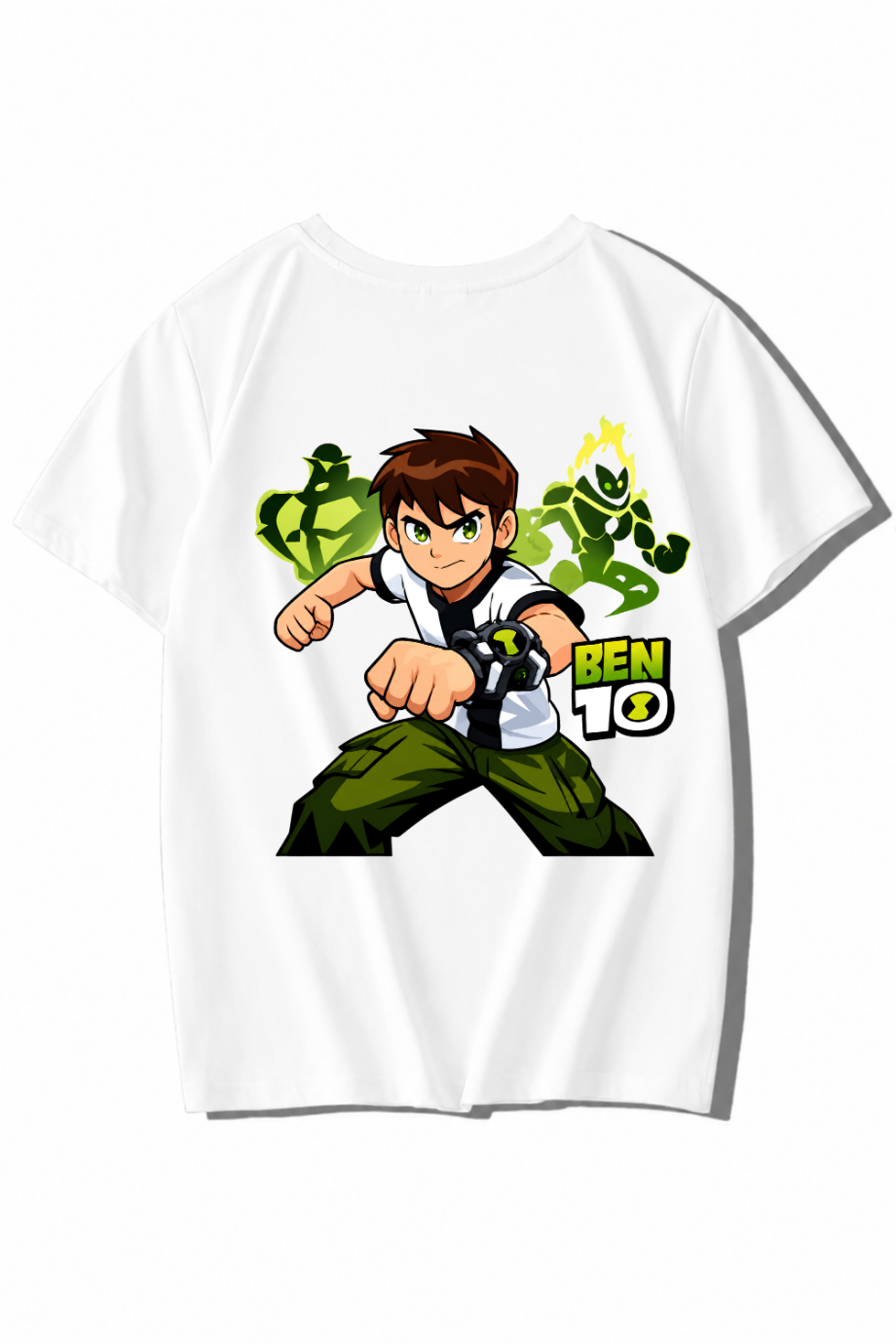 BRZ Kids Unisex Çocuk Ben 10 T-shirt Beyaz