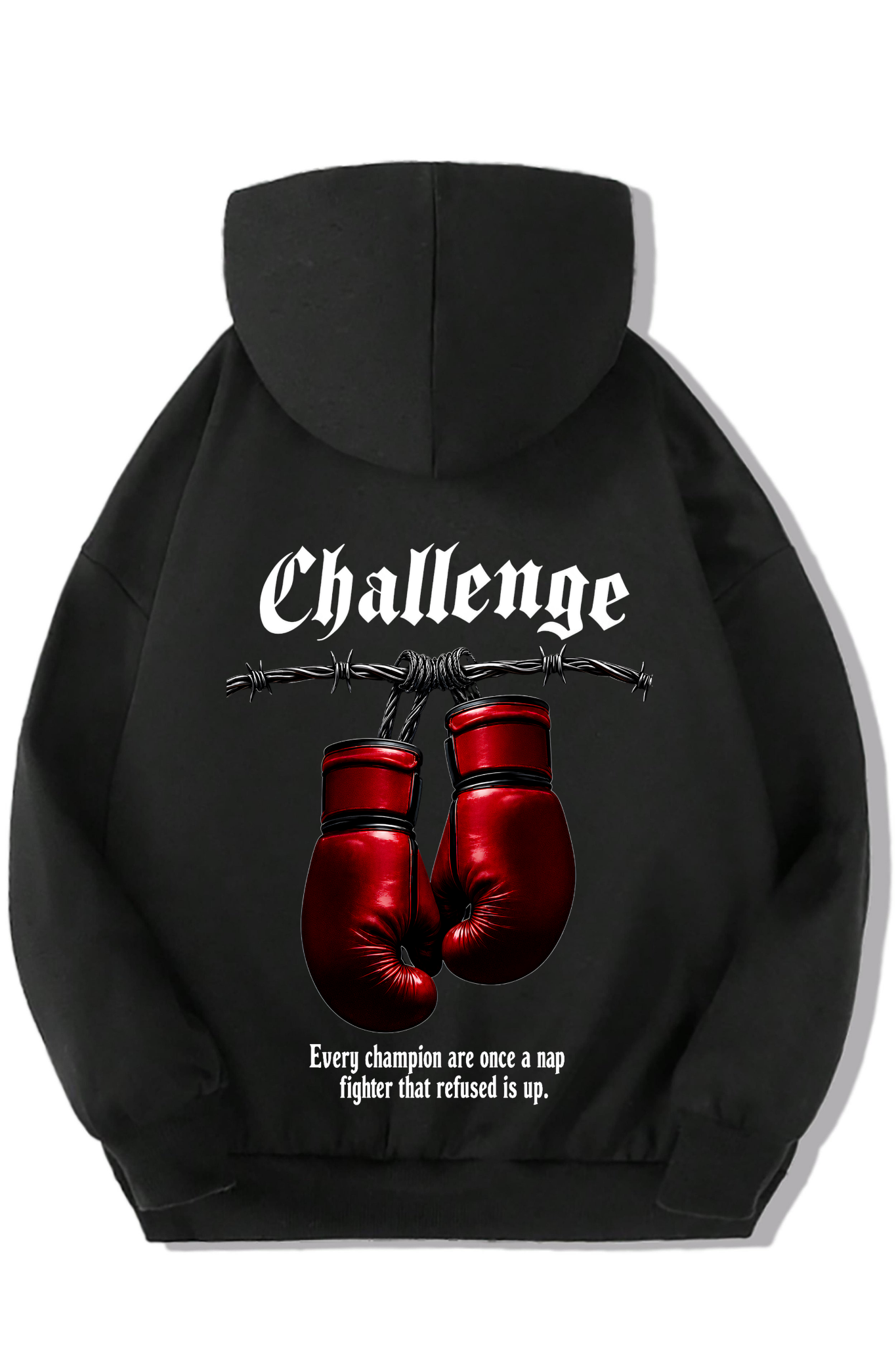 BRZ Kids Unisex Çocuk Boxing Hoodie Siyah