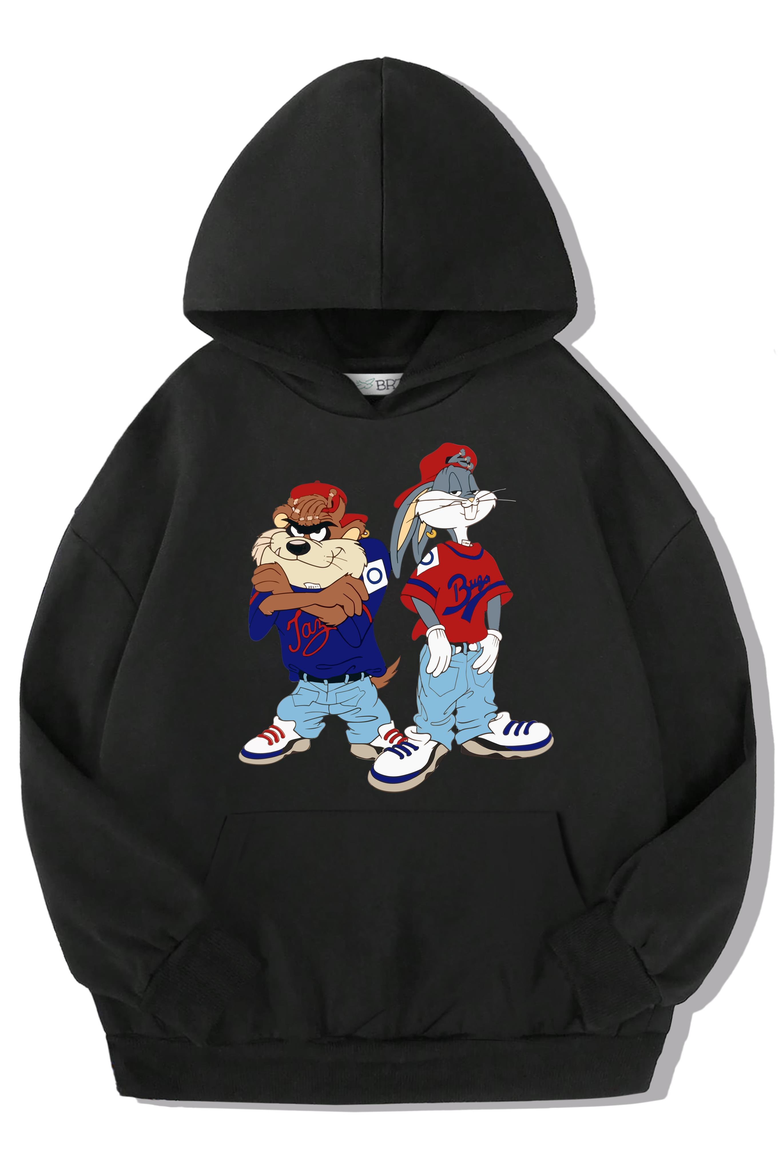 BRZ Kids Unisex Çocuk Bugs ve Tazmanga Figürlü Hoodie