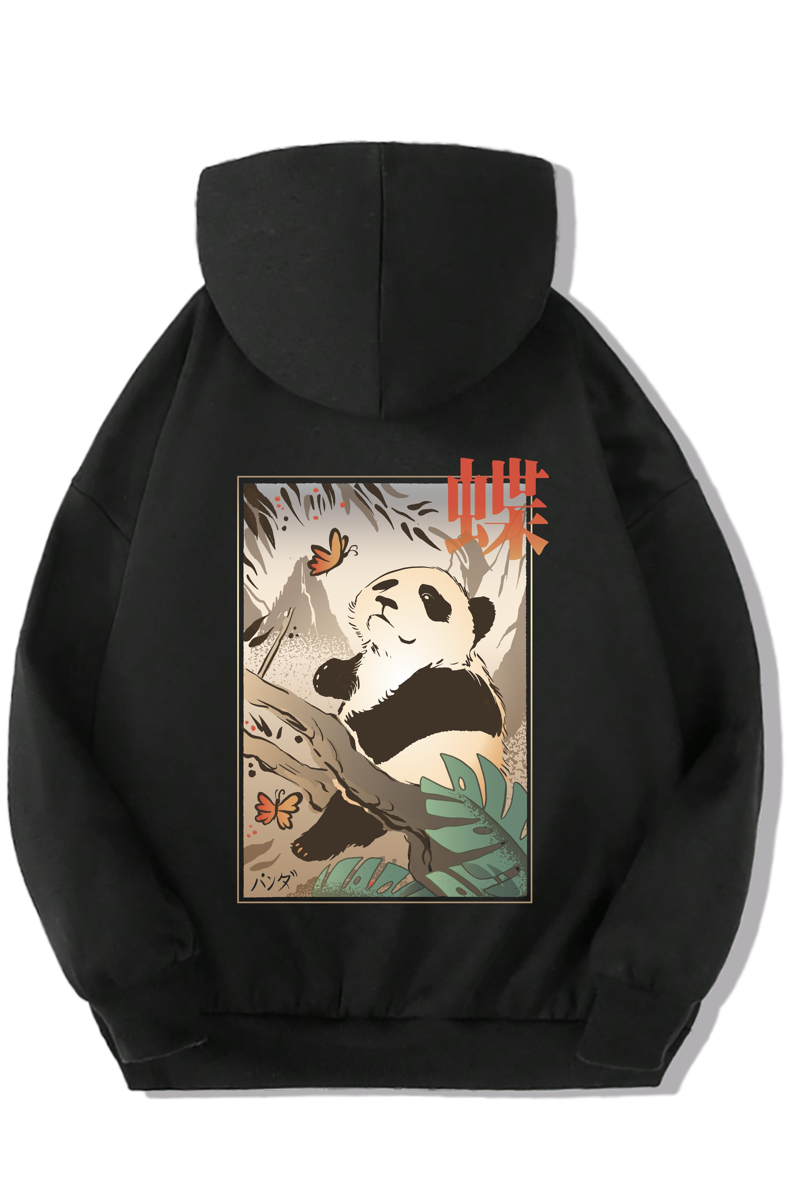 BRZ Kids Unisex Çocuk Butterfly and Japanese Panda Hoodie