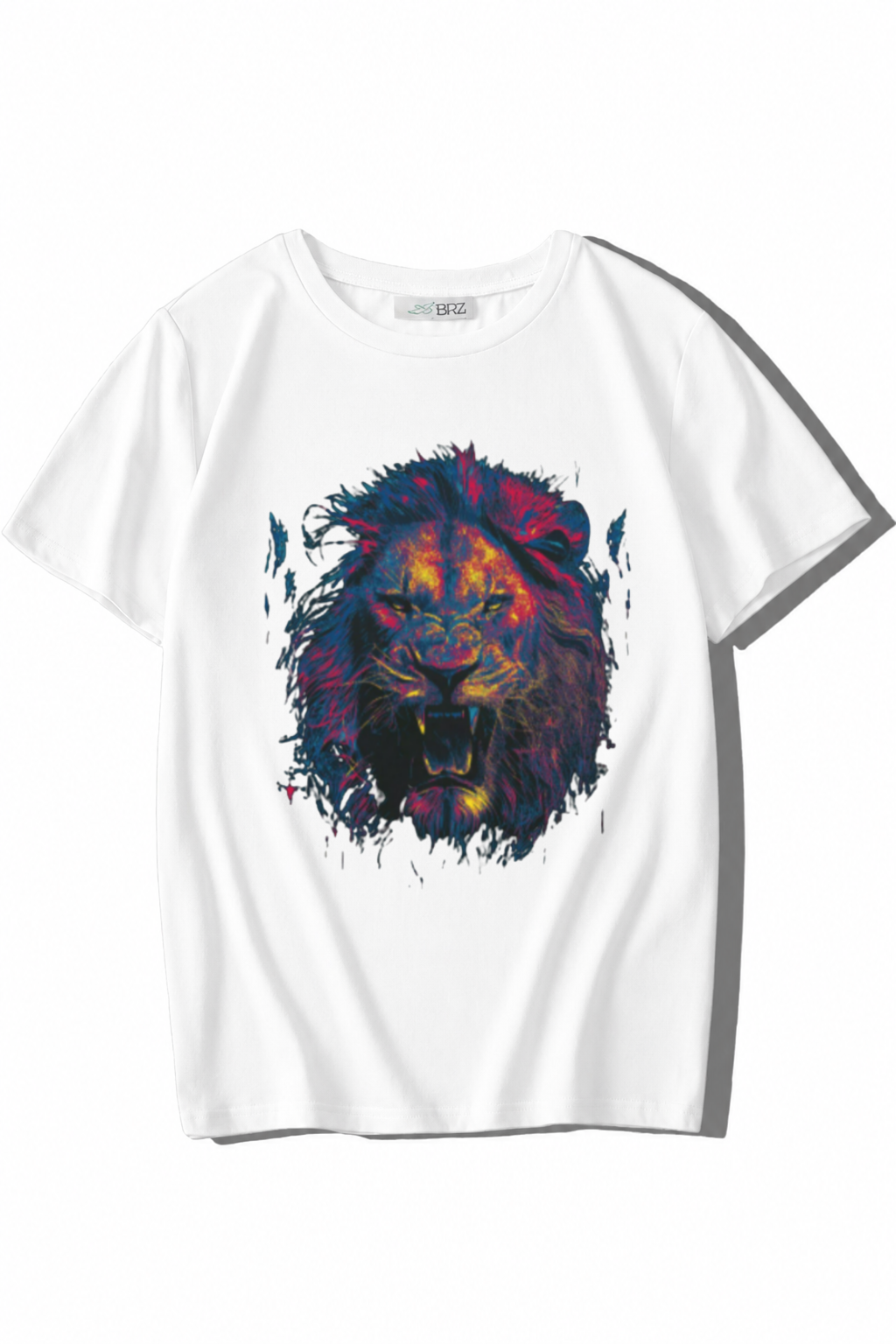 BRZ Kids Unisex Çocuk Lion Color Aslan T-shirt Beyaz