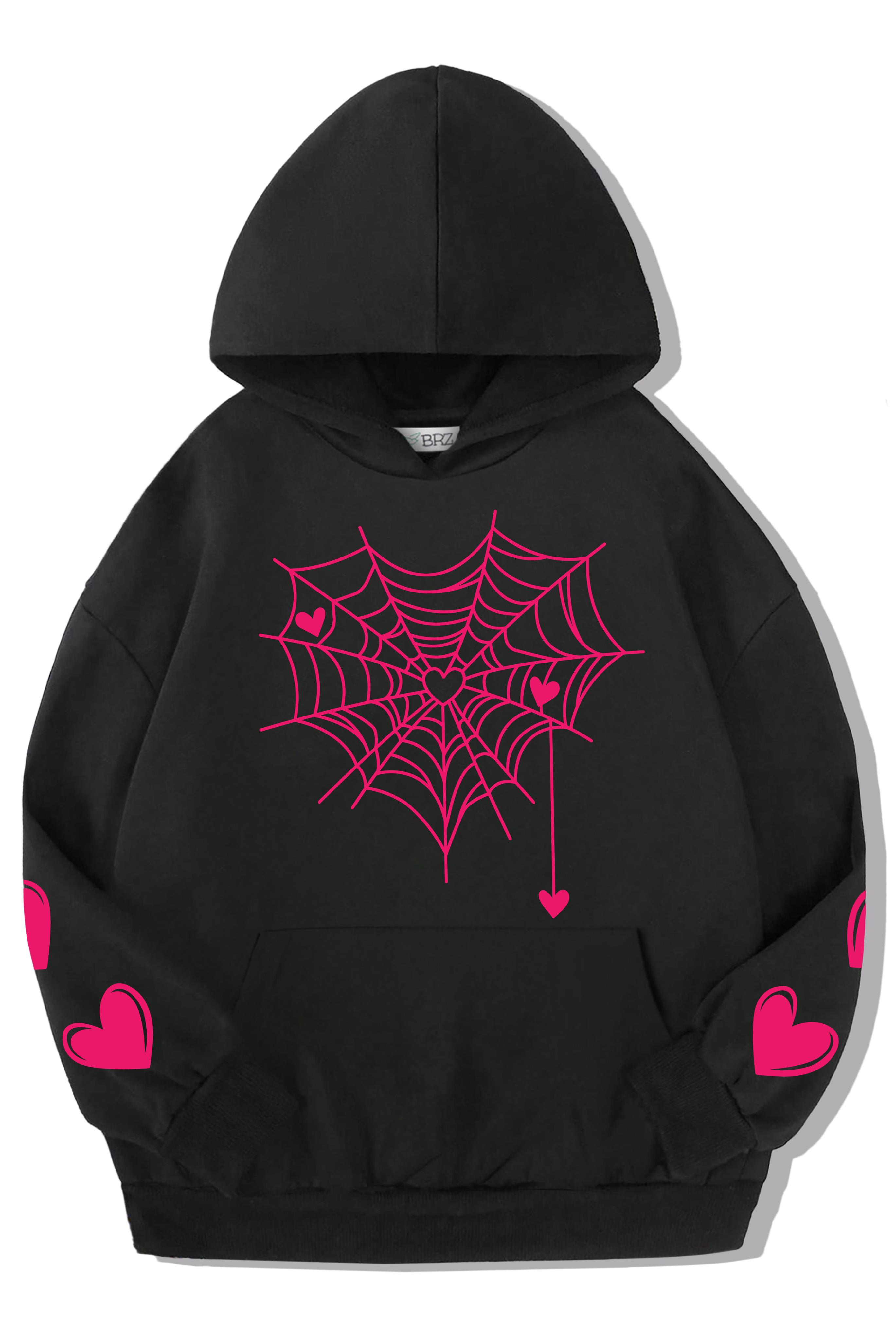 BRZ Kids Unisex Çocuk Love Spider Hoodie