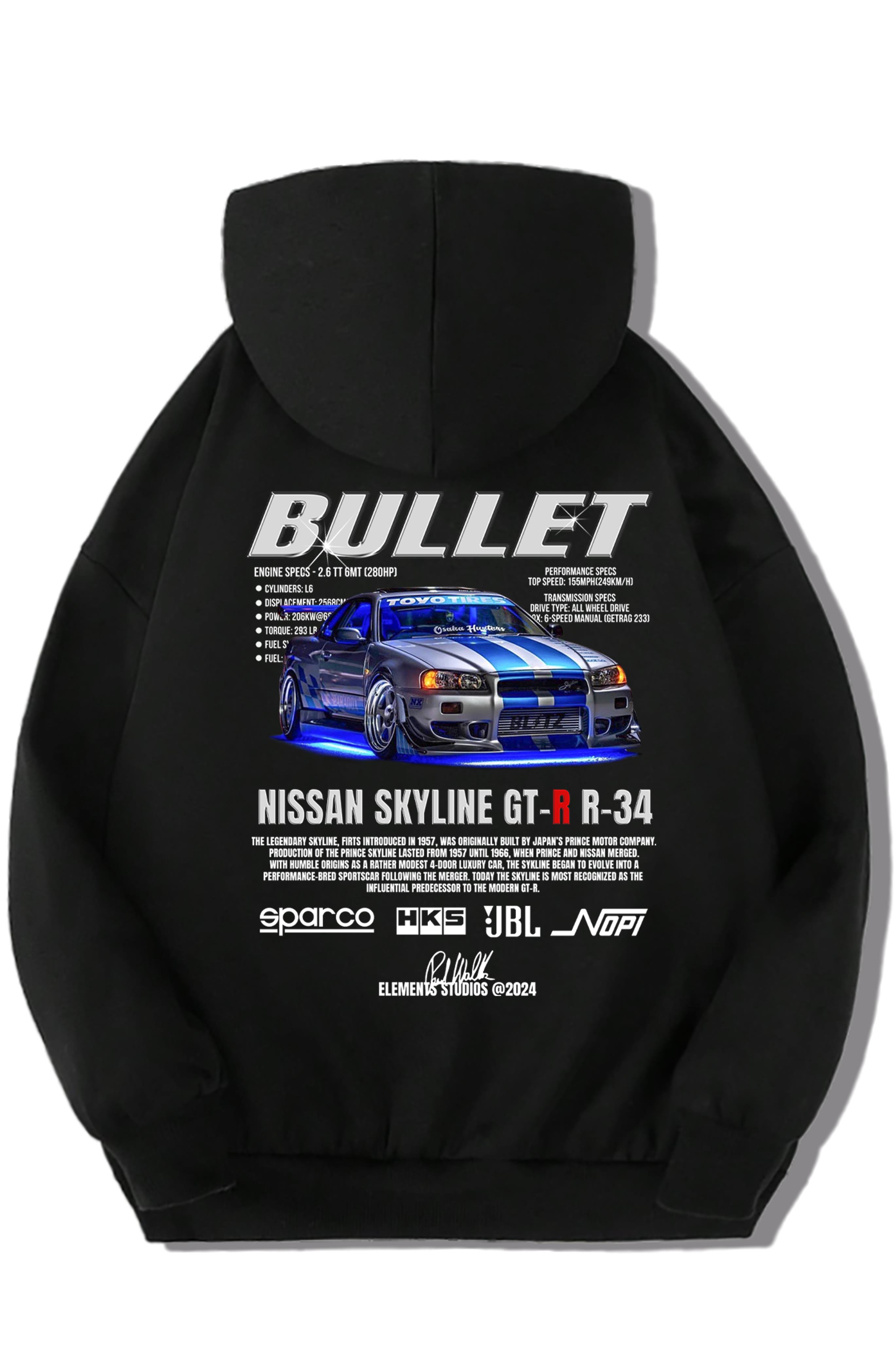 BRZ Kids Unisex Çocuk Nissan Skyline Bullet Hoodie