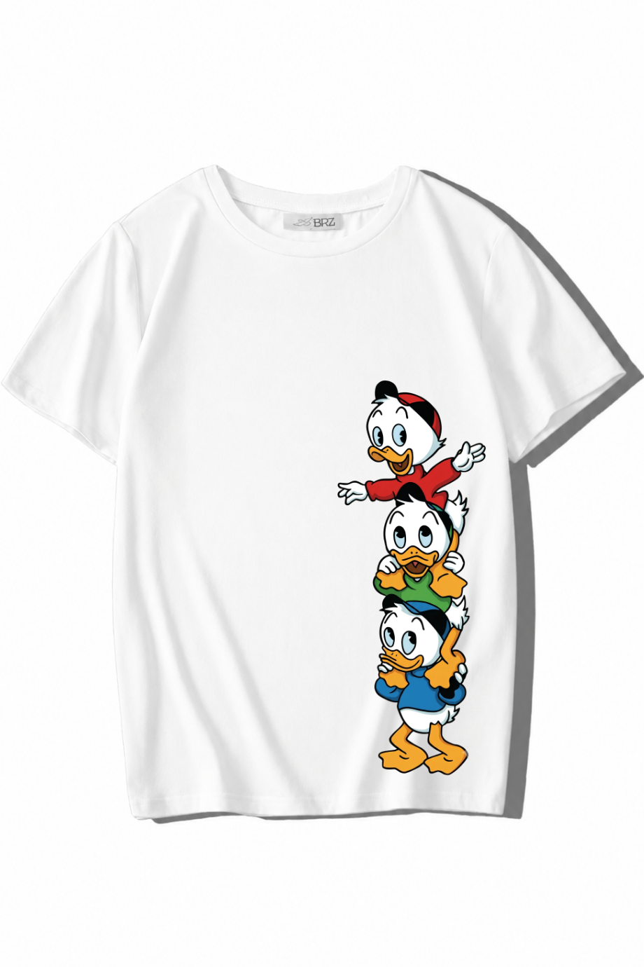 BRZ Kids Unisex Çocuk Ön Baskılı Donald Duck Yeğenleri T-shirt (BEYAZ)