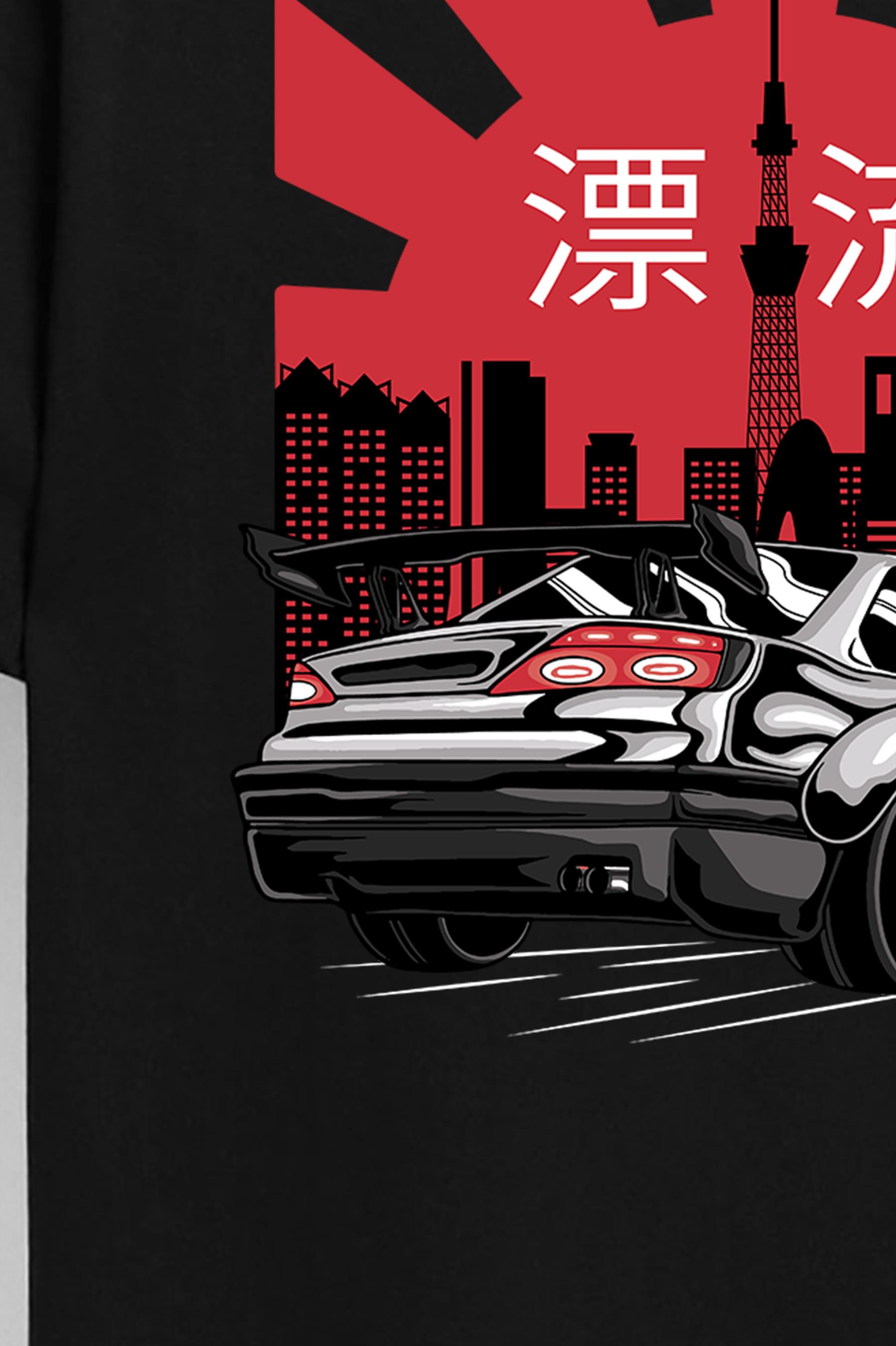 BRZ Kids Unisex Çocuk Oversize Japanese City Sport Car T-shirt