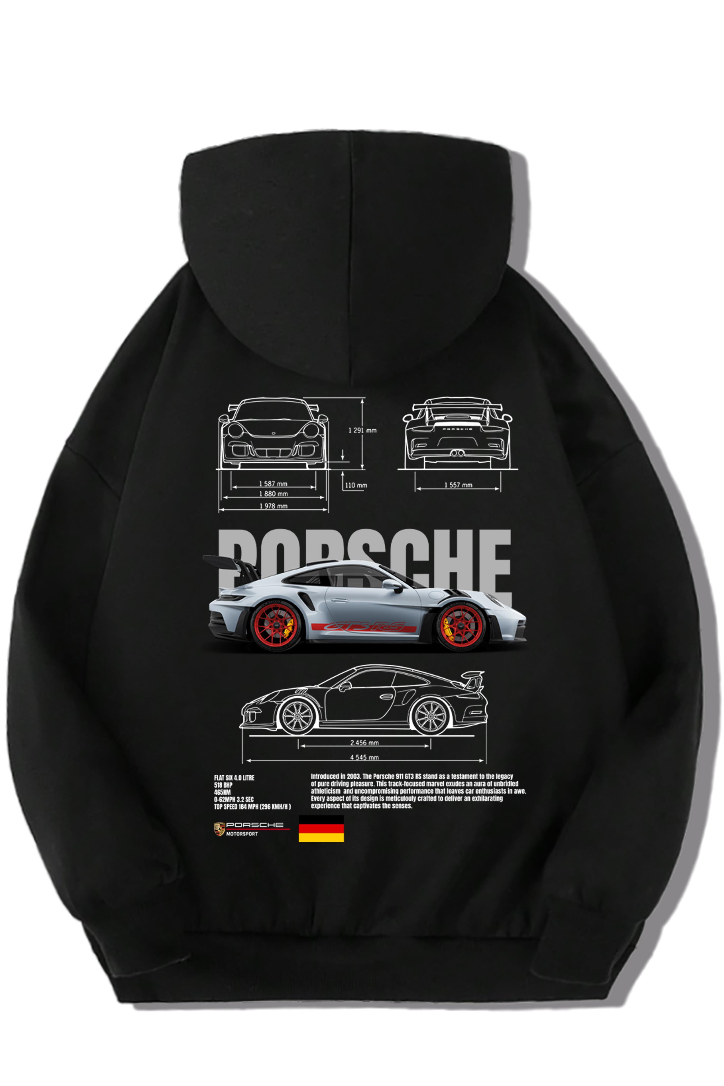 BRZ Kids Unisex Çocuk Porsche 911 GT3 RS Hoodie