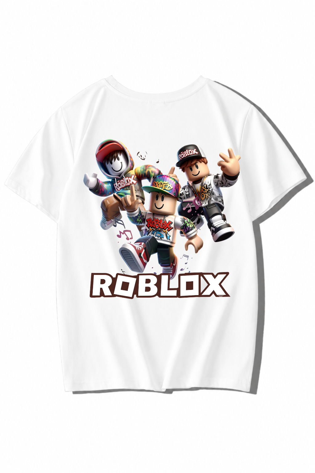 BRZ Kids Unisex Çocuk Roblox T-shirt Beyaz