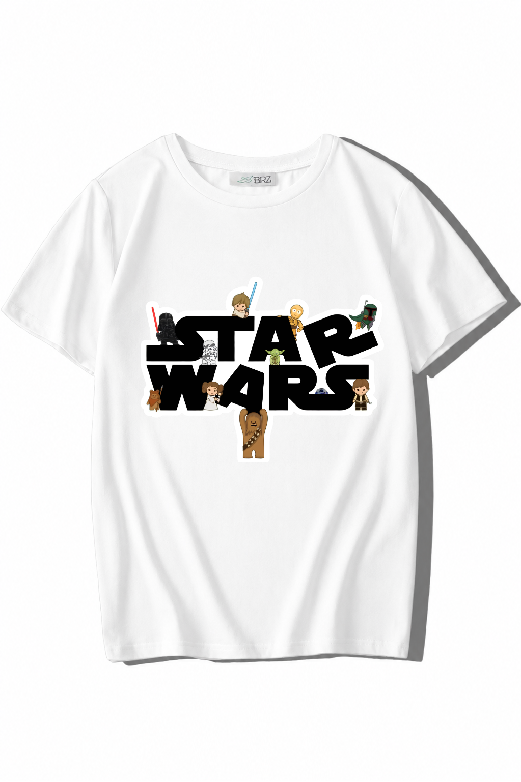 BRZ Kids Unisex Çocuk Star Wars T-shirt Beyaz