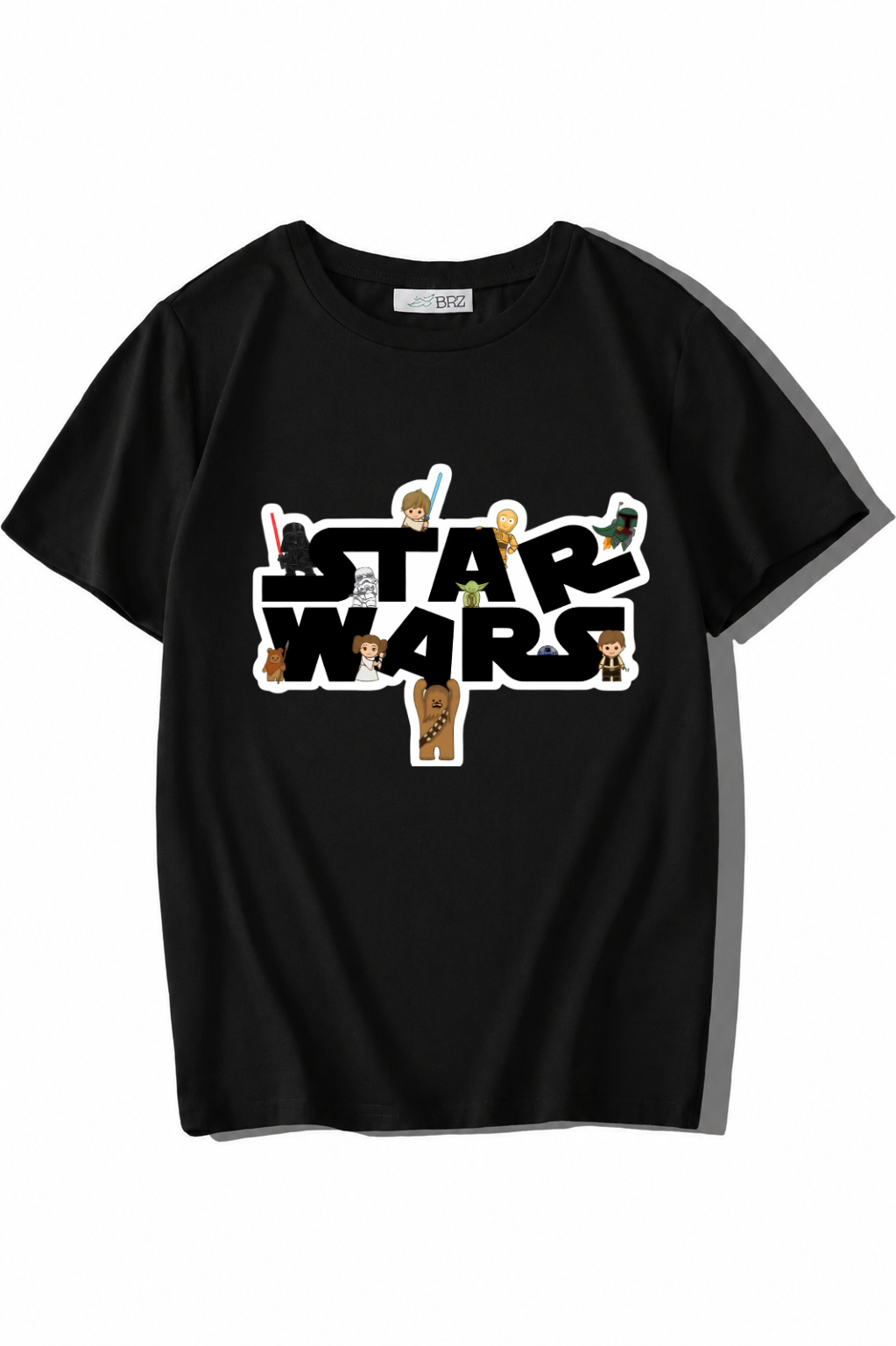 BRZ Kids Unisex Çocuk Star Wars T-shirt Siyah