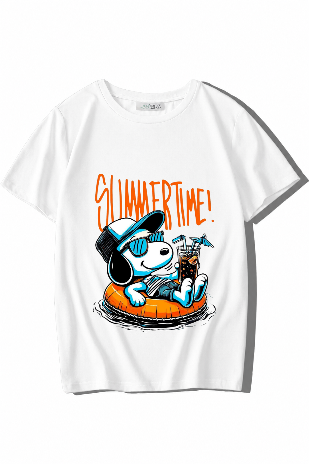 BRZ Kids Unisex Çocuk Summertime T-shirt Beyaz