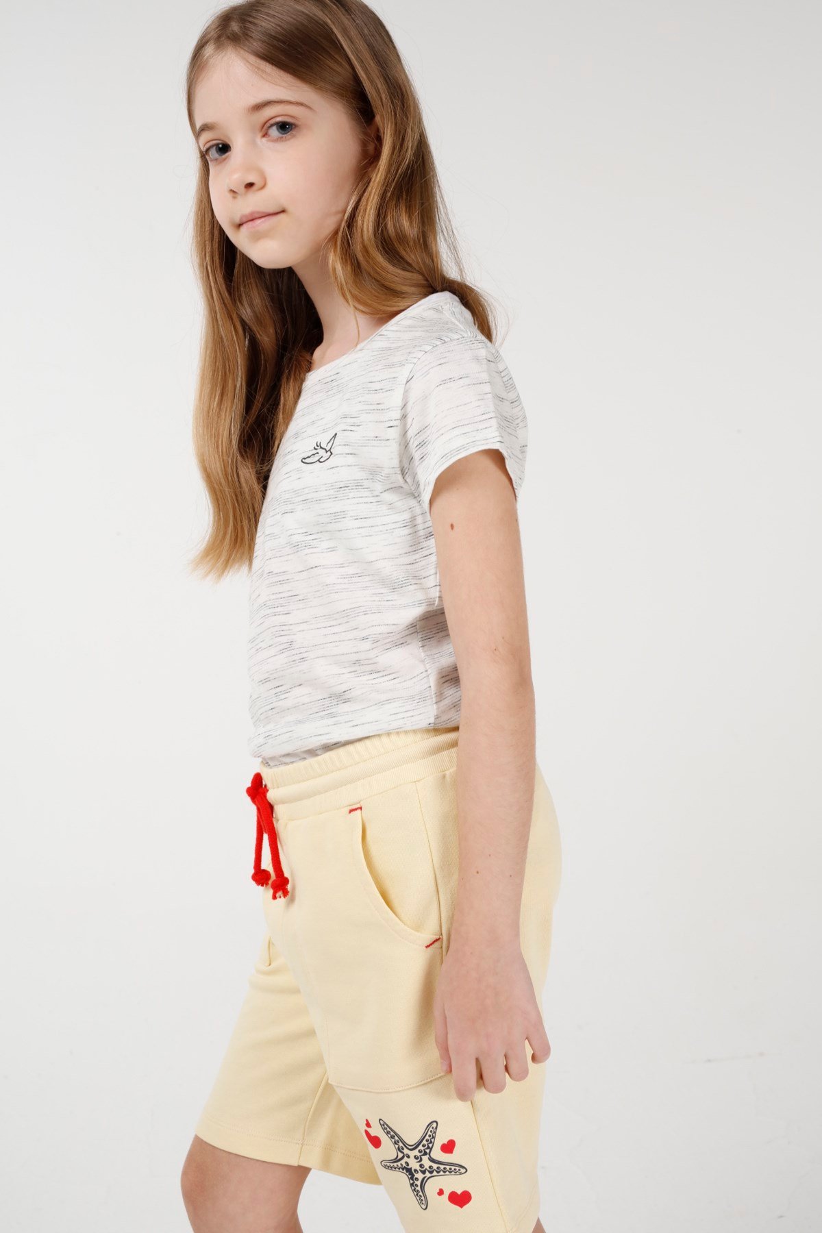 BRZ Kids Yıldız Baskılı Kız Çocuk Şort