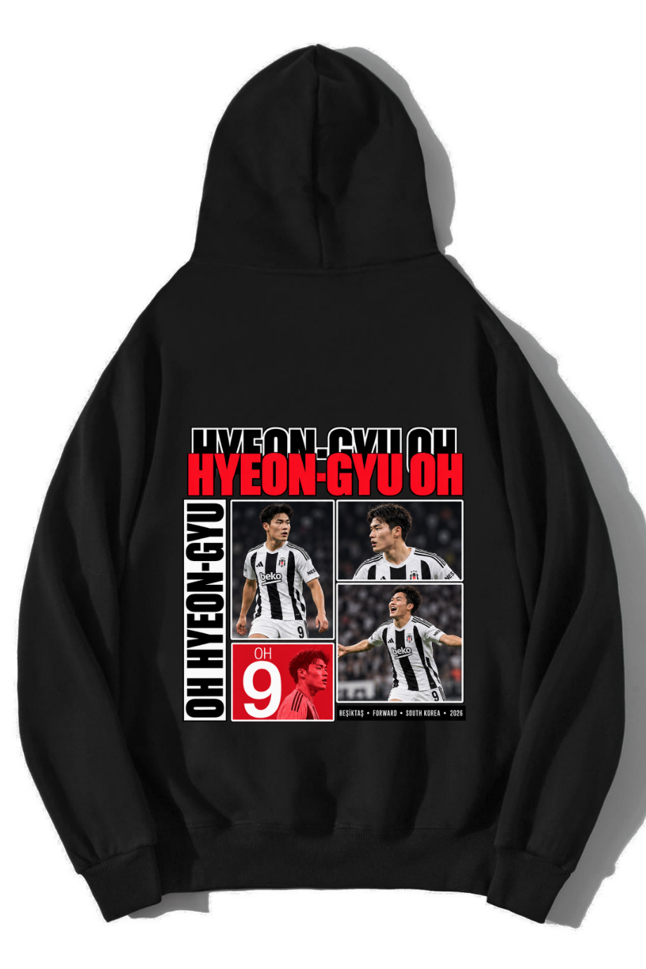 Unisex Oversize Hyeon-Gyu Oh Hoodie Siyah