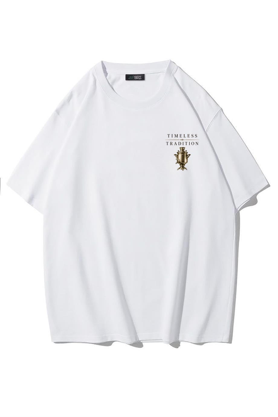 Unisex Oversize Timeless Tradition Semaver T-shirt (BEYAZ)