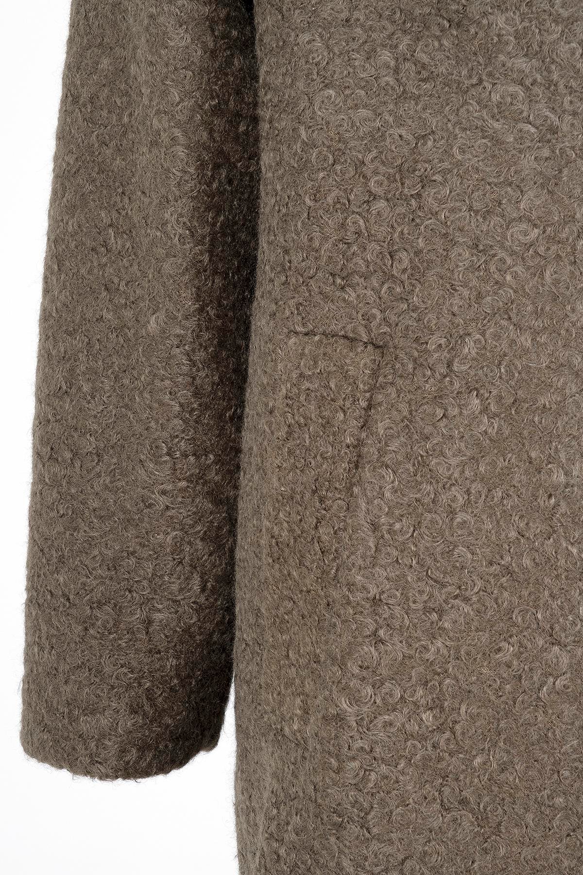 Kruvaze Düğmeli Oversize Buklet Kaban