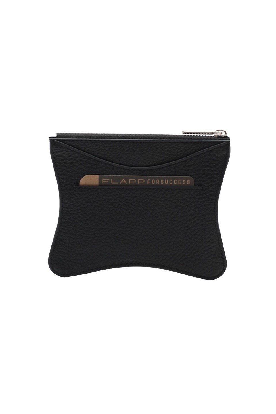 Flapp Deri Flotur Siyah Rfıd Korumalı Engelleyici Fermuarlı Bozukpara Gözlü Kadın Çanta Cüzdan