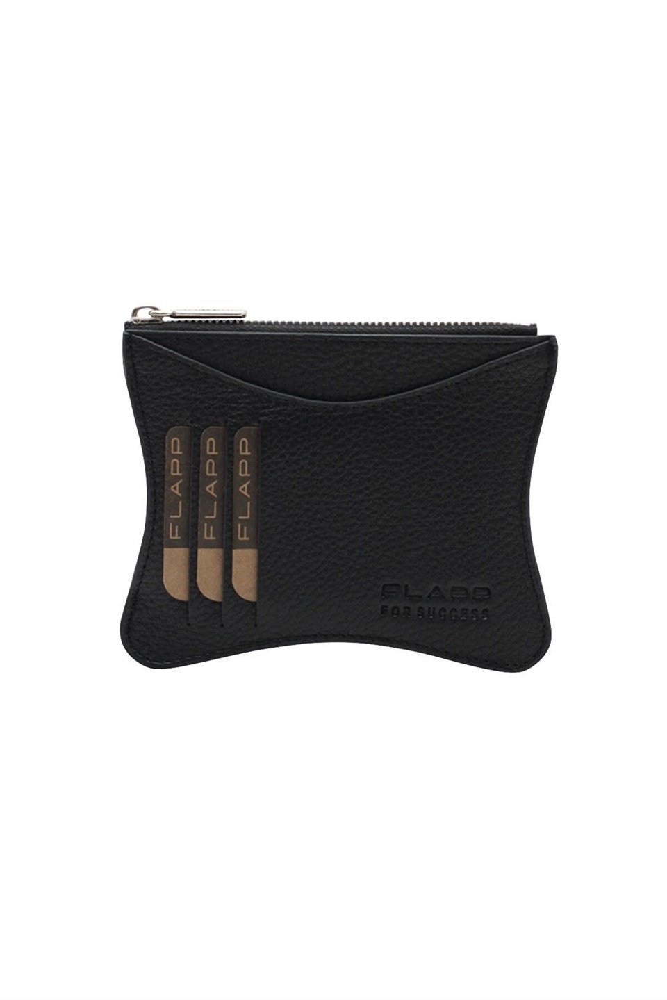 Flapp Deri Flotur Siyah Rfıd Korumalı Engelleyici Fermuarlı Bozukpara Gözlü Kadın Çanta Cüzdan