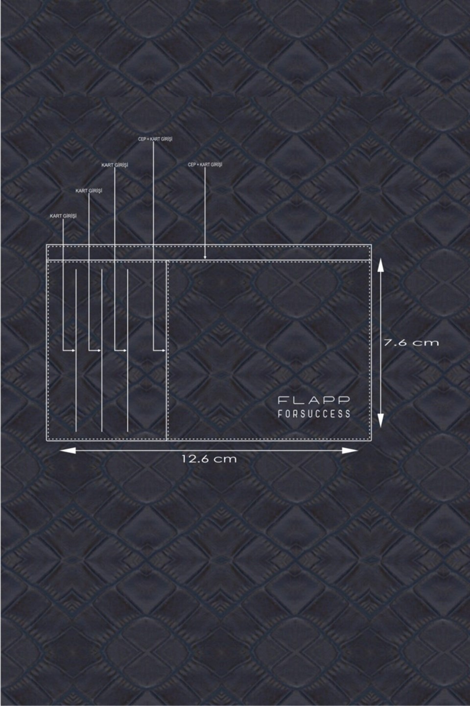 Flapp Deri Lacivert Krokodil Rfıd Korumalı Engelleyici Fermuarlı Kadın Çanta Cüzdan