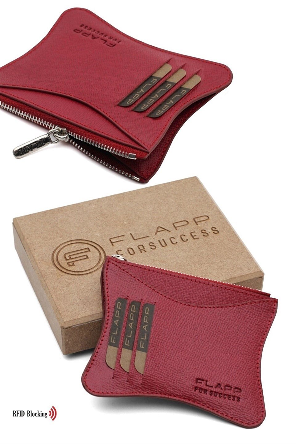 Flapp Deri Mürdüm Desenli Rfıd Korumalı Engelleyici Fermuarlı Bozukpara Gözlü Kadın Çanta Cüzdan