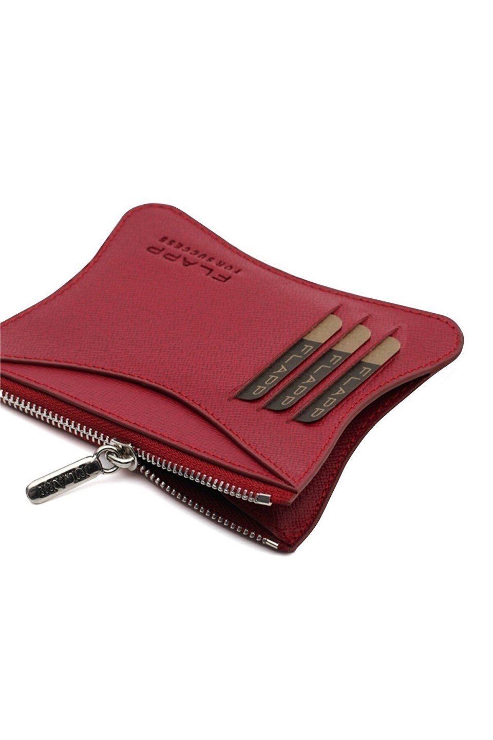 Flapp Deri Mürdüm Desenli Rfıd Korumalı Engelleyici Fermuarlı Bozukpara Gözlü Kadın Çanta Cüzdan