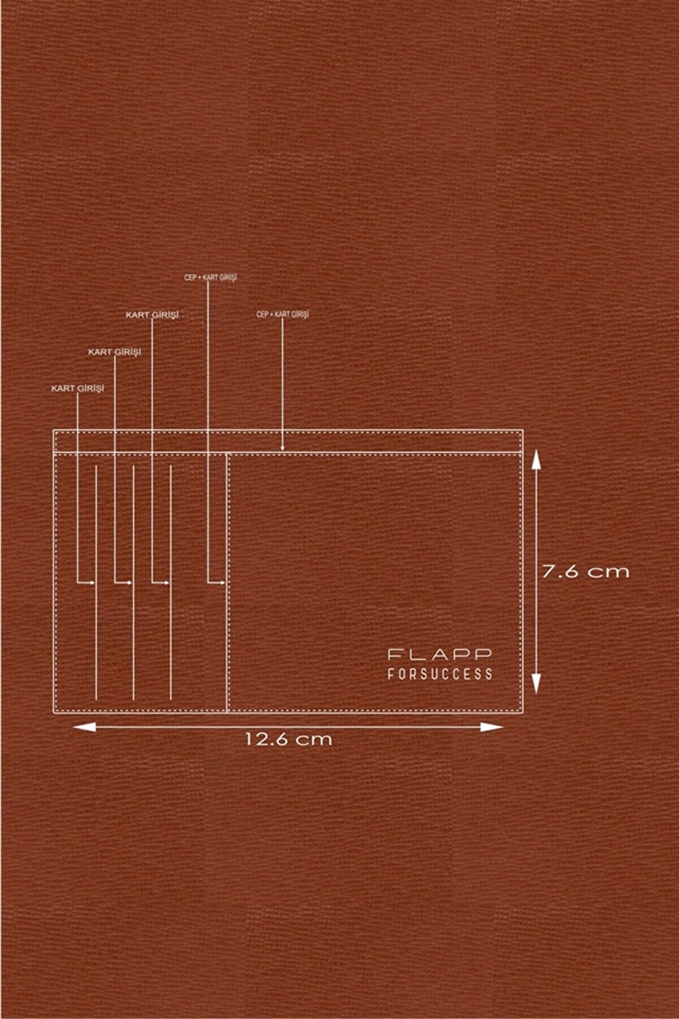 Flapp Deri Taba Desenli Rfıd Korumalı Engelleyici Fermuarlı Bozukpara Gözlü Kadın Çanta Cüzdan