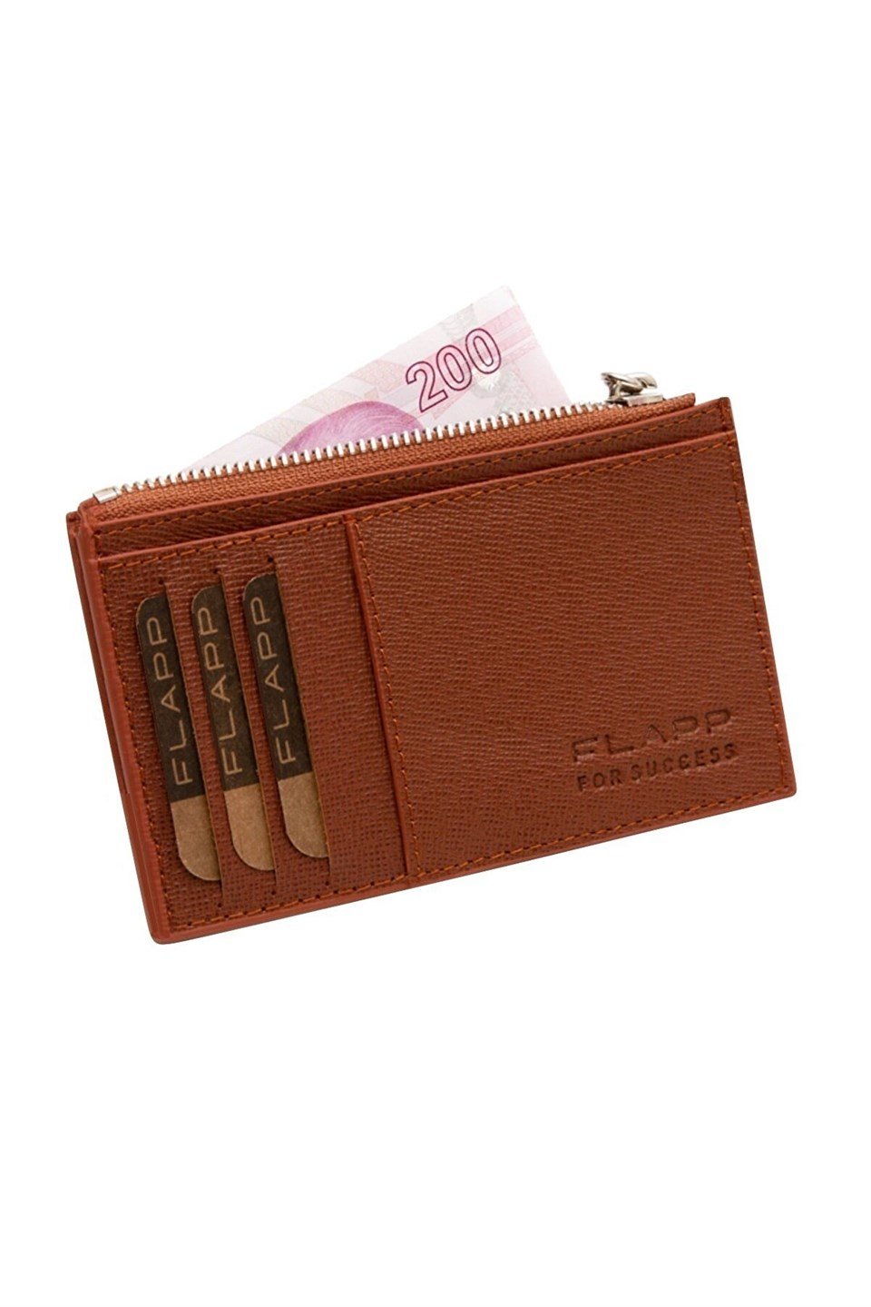 Flapp Deri Taba Desenli Rfıd Korumalı Engelleyici Fermuarlı Bozukpara Gözlü Kadın Çanta Cüzdan