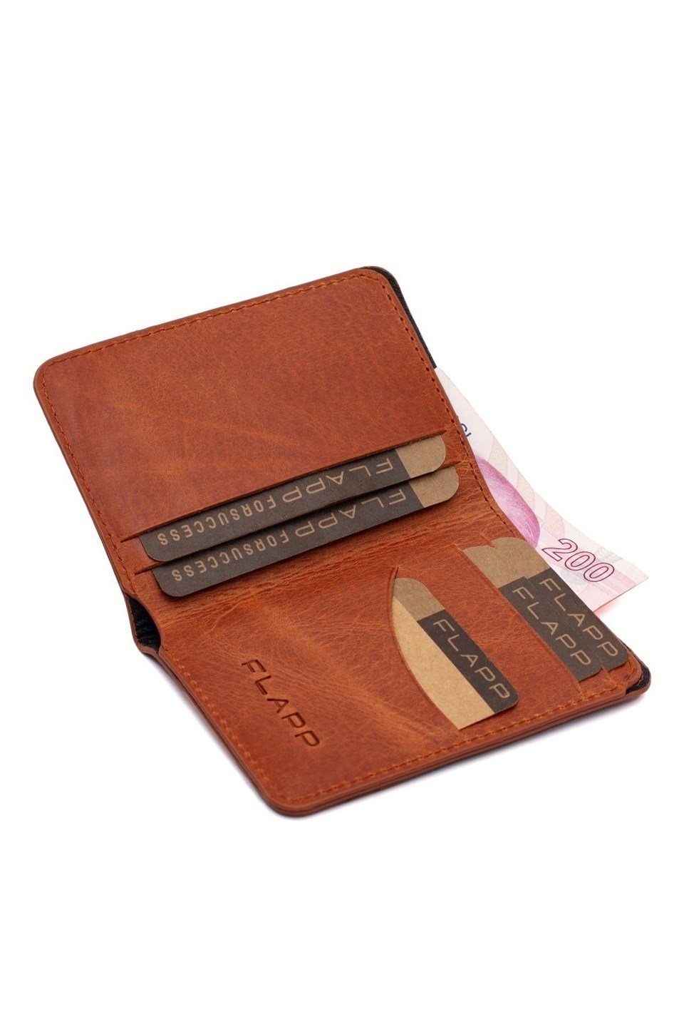 Flapp Hakiki Crazy Deri Rfıd Engelleyici Korumalı Mini Cüzdan Kartlık