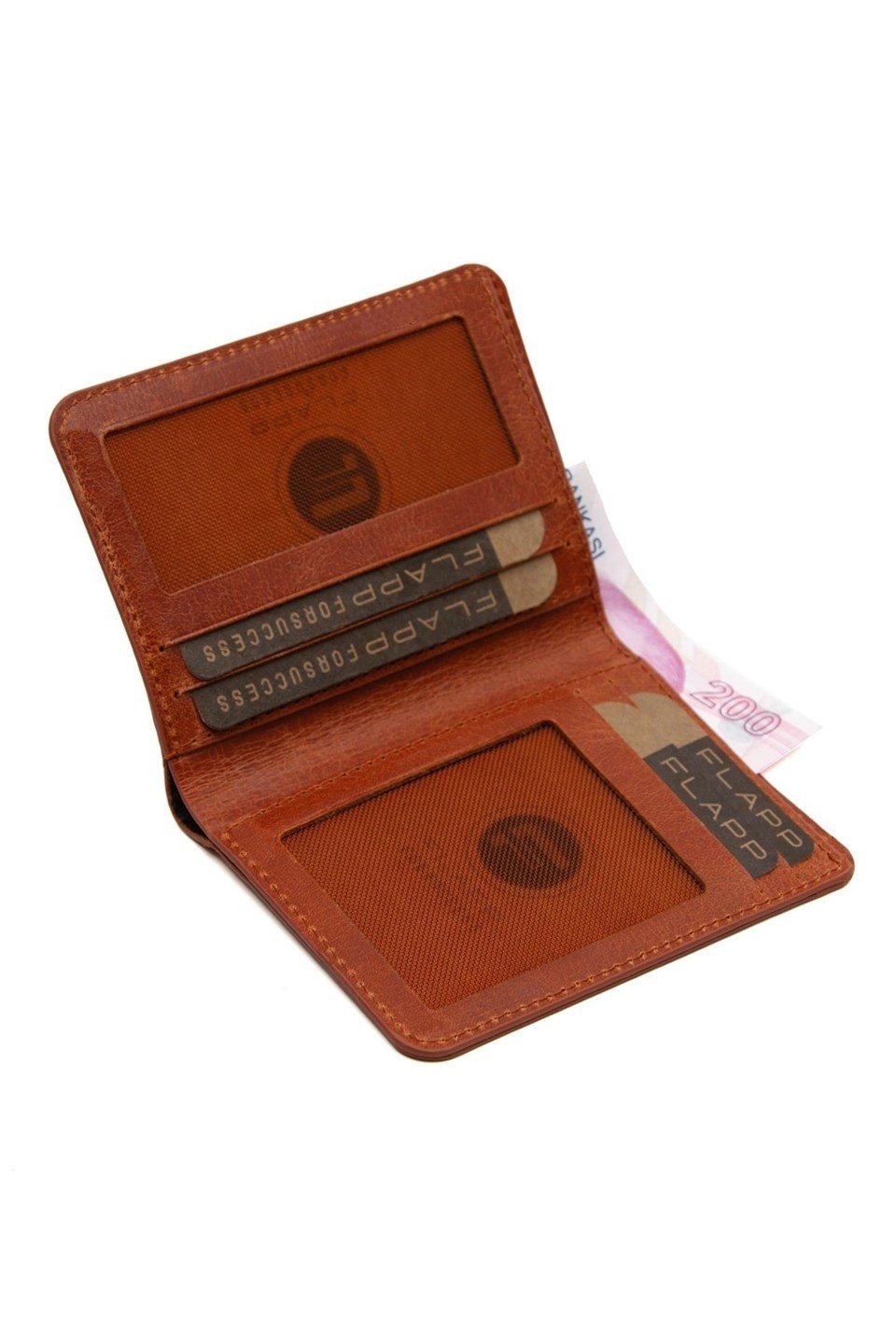 Flapp Hakiki Crazy Taba Deri Rfıd Korumalı Unısex Cüzdan Kartlık