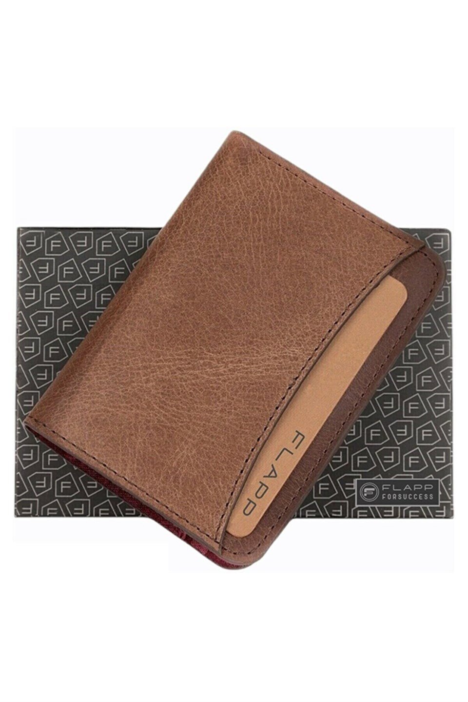 Flapp Hakiki Deri Crazy Kahve Mini Kartlık