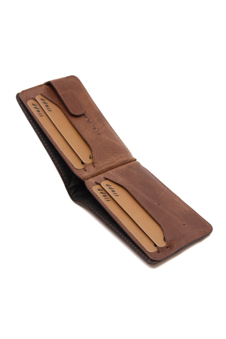 Flapp Hakiki Deri Crazy Kahverengi Cüzdan Kartlık
