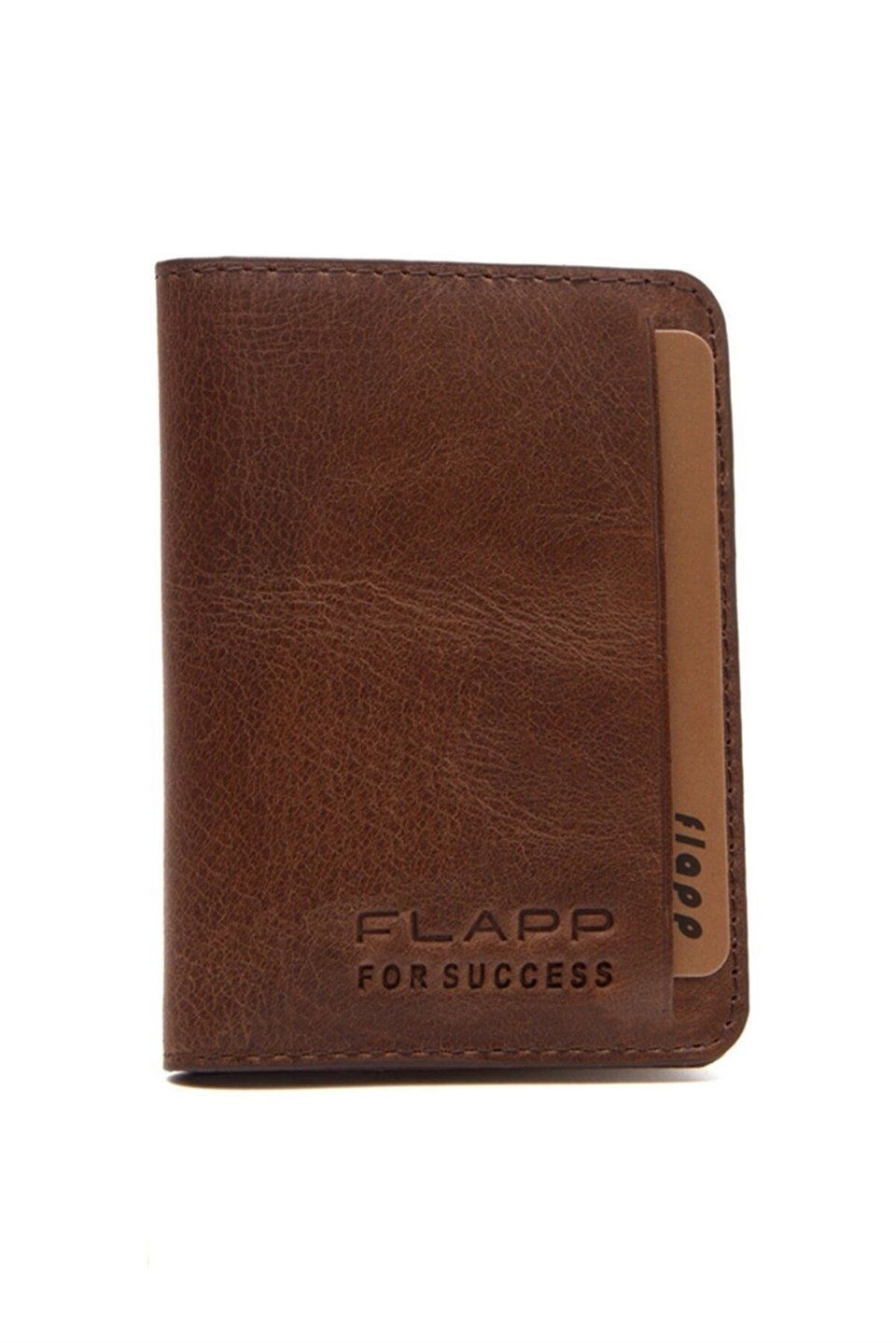 Flapp Hakiki Deri Crazy Kahverengi Mini Cüzdan Kartlık