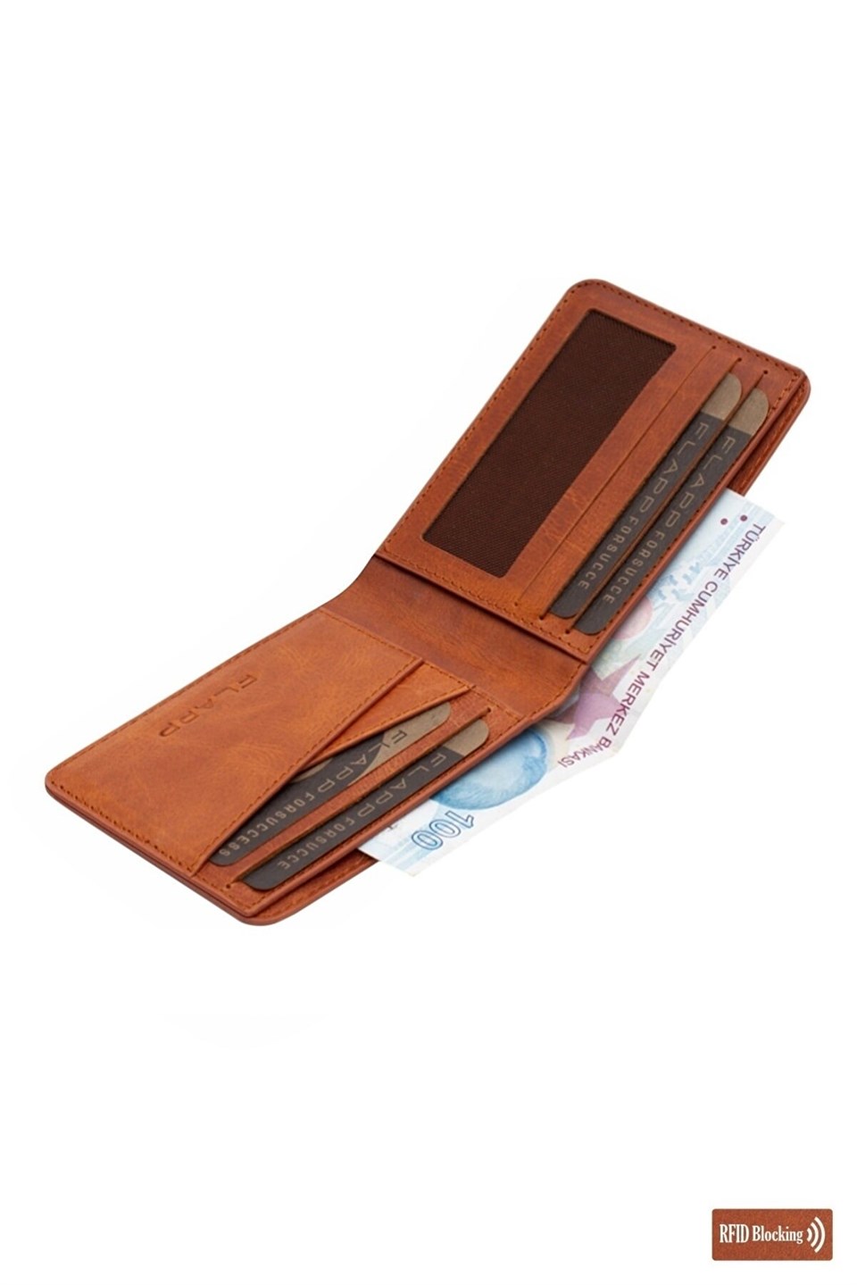 Flapp Hakiki Deri Crazy Taba Rfıd Engelleyici Mini