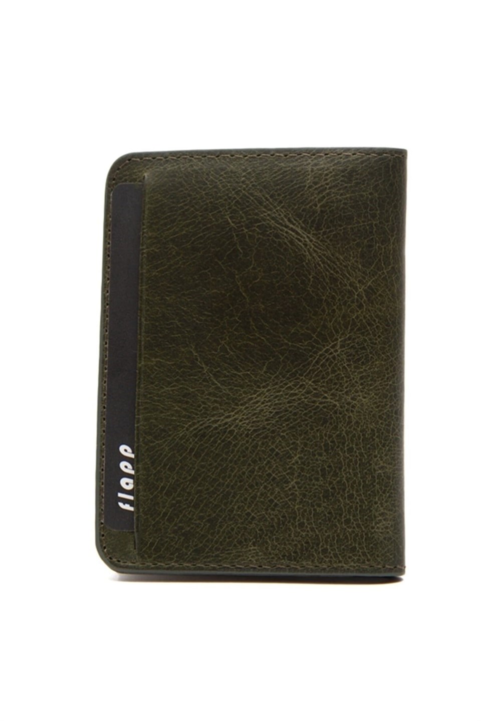 Flapp Hakiki Deri Crazy Yeşil Mini Cüzdan Kartlık
