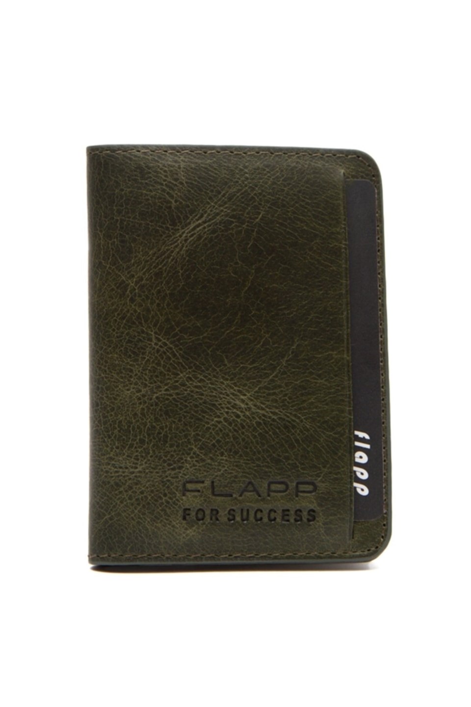 Flapp Hakiki Deri Crazy Yeşil Mini Cüzdan Kartlık