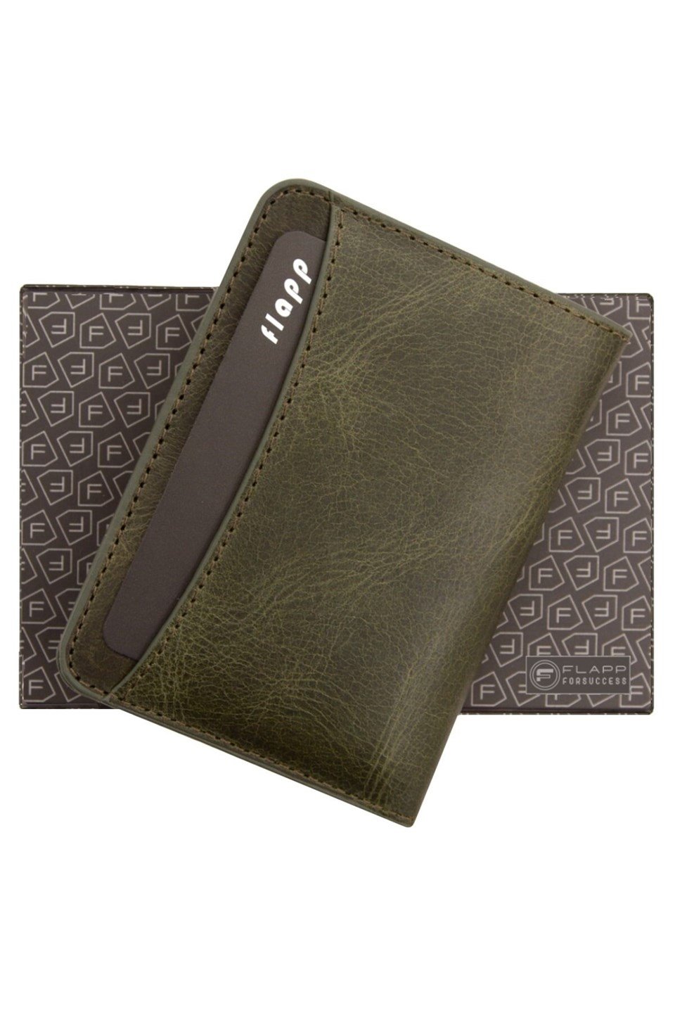 Flapp Hakiki Deri Crazy Yeşil Mini Kartlık