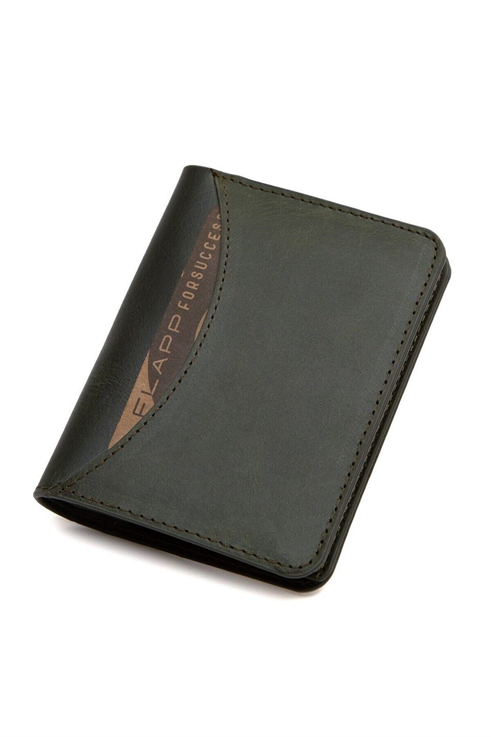 Flapp Hakiki Deri Crazy Yeşil Rfıd Korumalı Cüzdan Kartlık