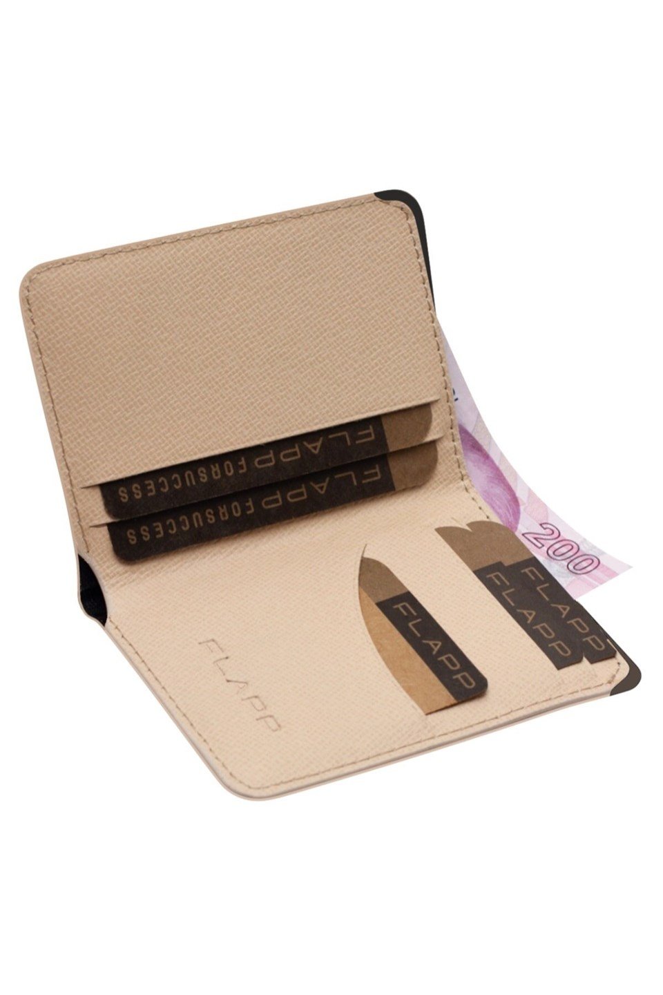 Flapp Hakiki Deri Desenli Açık Pembe Rfıd Engelleyici Korumalı Mini Cüzdan Kartlık