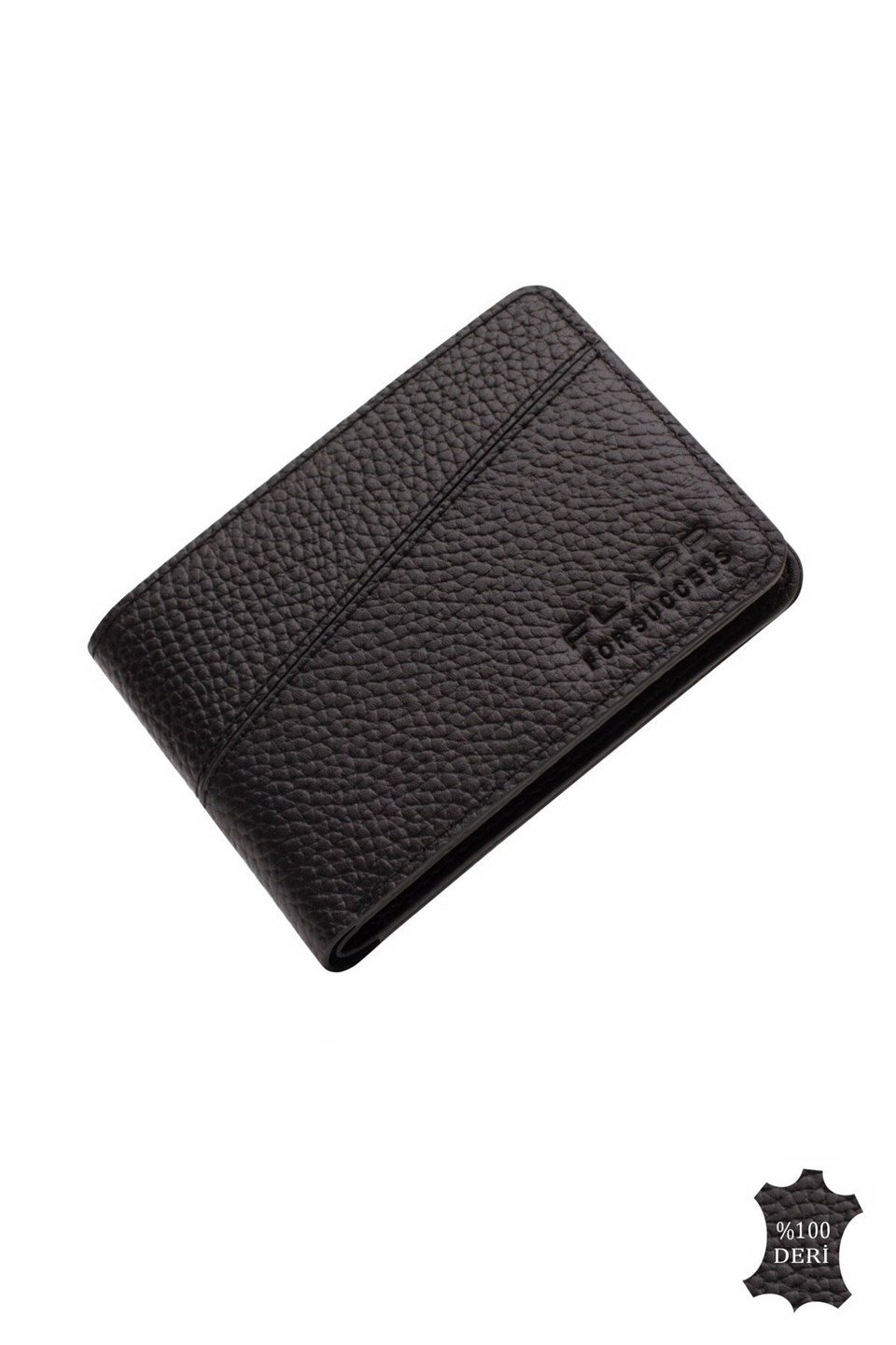 Flapp Hakiki Deri Flotur Siyah Rfıd Engelleyici Mini Cüzdan Kartlık 